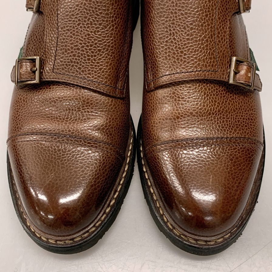 パラブーツ レザーシューズ ダブルモンクストラップ ウィリアム グレインレザー サイズUK7.5 ブラウン Paraboot WILLIAM 約26.5cm【AFD12】