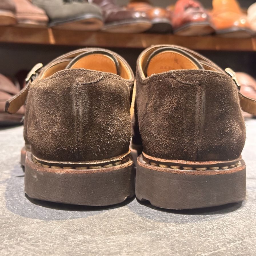 パラブーツ レザーシューズ ダブルモンクストラップ ウィリアム スエード メンズ ブラウン サイズUK7 Paraboot ビジネスシューズ 約25.5cm【LA】【中古】
