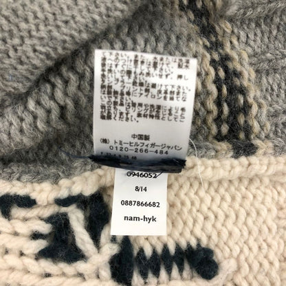中古◆トミーヒルフィガー カウチンカーディガン ノルディック ウール サイズM メンズ グレー系 TOMMY HILFIGER 【AFB5】