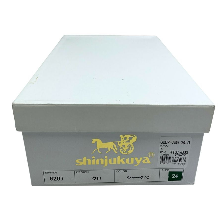 新宿屋 パンプス  レザー 6207ｰ735 24.0cm レディース ブラック shinjukuya 約24.0cm【7-13】