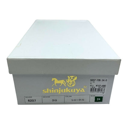 新宿屋 パンプス  レザー 6207ｰ735 24.0cm レディース ブラック shinjukuya 約24.0cm【7-13】
