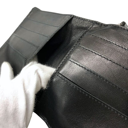 ボッテガヴェネタ 財布 二つ折り ハラコレザー ブラック メンズ BOTTEGA VENETA【AFI13】