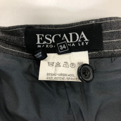 エスカーダ セットアップ ジャケット スカート ストライプ ウール ブラック サイズ40 ESCADA【AFA8】