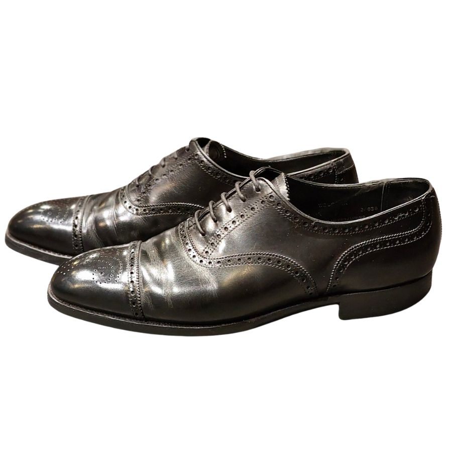 クロケット&ジョーンズ レザーシューズ セミブローグ ウェルベック ダイナイトソール ブラック メンズ サイズ6D Crockett&Jones WELBECK ビジネスシューズ 約24.5cm【LA】【中古】