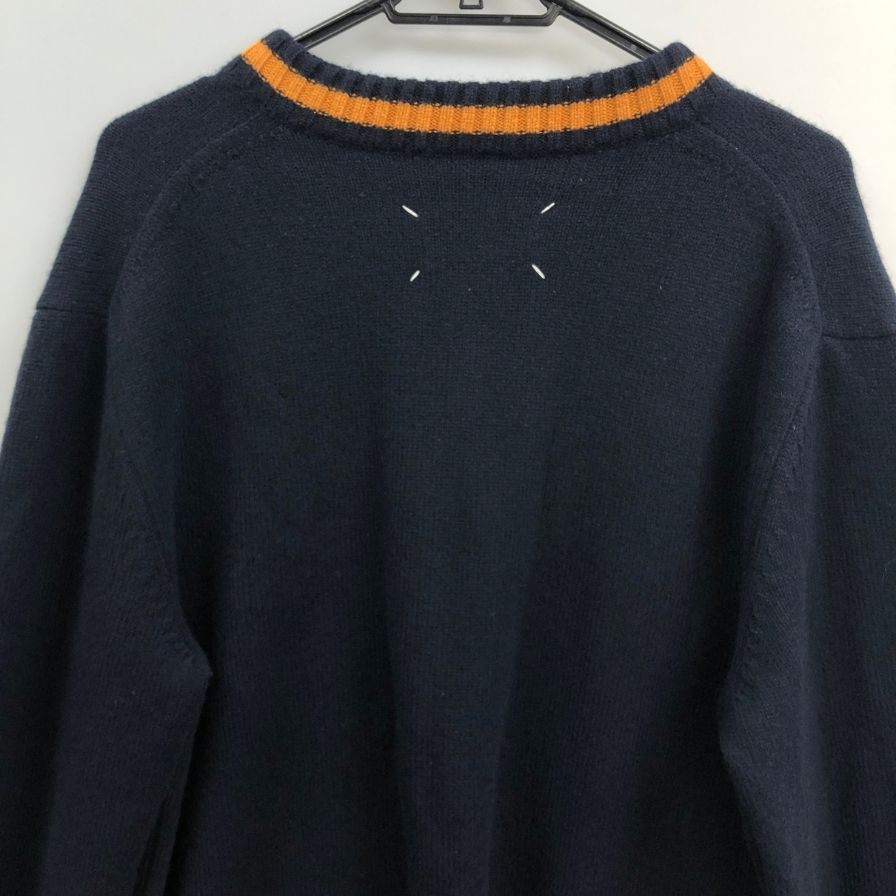 美品◆メゾン マルジェラ チルデンニット 21AW ネイビー メンズ サイズS Maison Margiela 【AFB3】