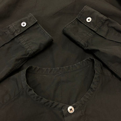美品◆シンヤオフィシャル ノーカラーシャツ メンズ ブラック サイズ3 SHINYA OFFICIAL 【AFB2】
