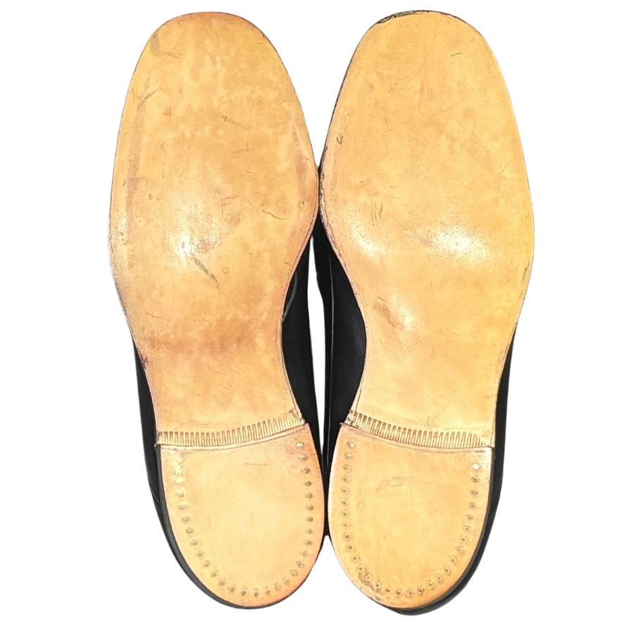 トリッカーズ レザーシューズ 筆記体ロゴ プレーントゥ ブラック サイズ6.5 メンズ Tricker's ビジネスシューズ 約25.0cm【LA】【中古】