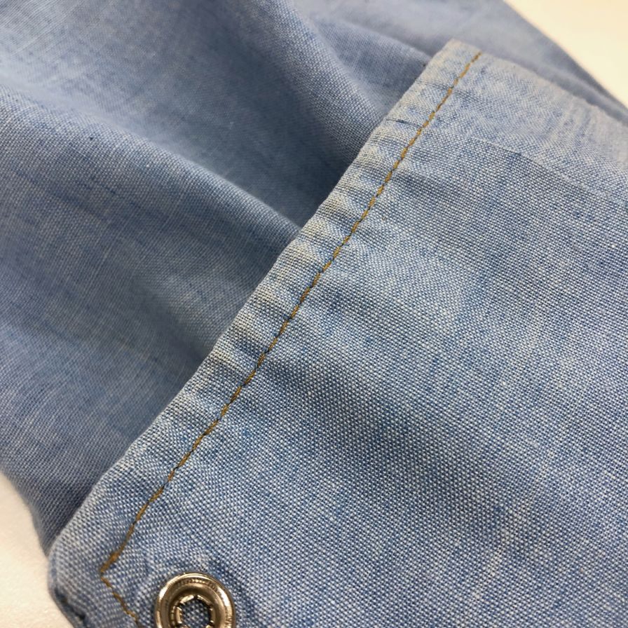 美品◆シアーズ 70S 三角タグ シャンブレーシャツ ブルー系 メンズ サイズ15.5 Sears 【AFB9】