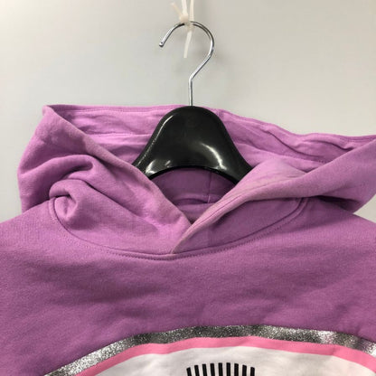 中古◆キアラ フェラーニ プルオーバーパーカー ショート丈 パープル系 レディース サイズXS Chiara Ferragni 【AFB51】
