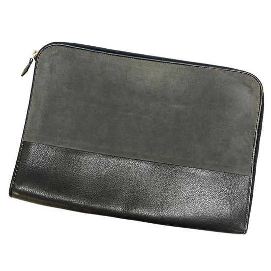 シセイ レザーケース タブレットケース ドキュメントケース スエード×レザー コンビ メンズ グレー Cisei FIRENZE【AFE3】【中古】