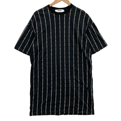 極美品◆エムエスジーエム ロゴロング Tシャツ レディース サイズS ブラック MSGM 【AFB19】