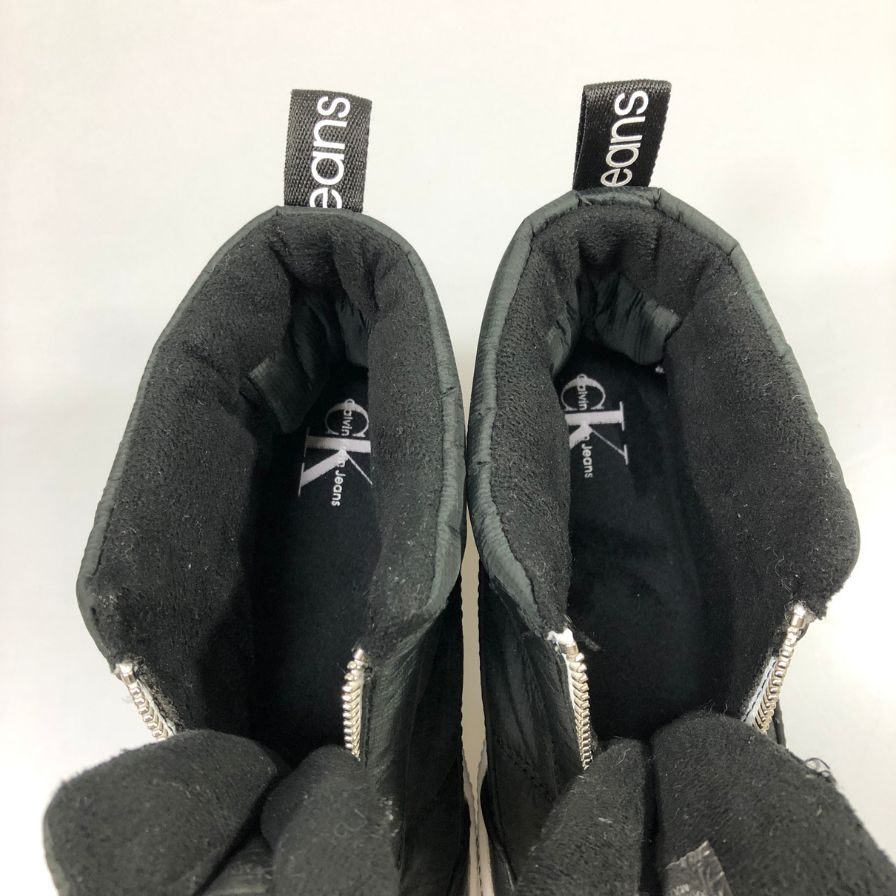 カルバンクライン ジーンズ ハイカットスニーカー ジップ メリーナ ブラック レディース サイズ5.5M Calvin Klein Jeans 約22.5cm【AFC43】