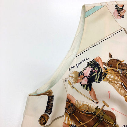 中古◆エルメス ベスト スカーフ 総柄 ジレ デザイン マルジェラ期 90s 90年代 ホワイト レディース サイズ38 HEMRES 【AFB8】