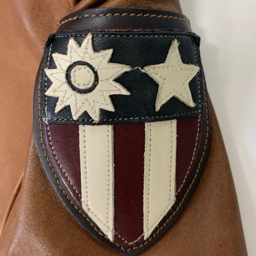 極美品◆バズリクソンズ アーミーエアーフォース フライトレザージャケット 刺繍 Type A-2 メンズ ブラウン サイズ38 BUZZ RICKSON'S 【AFG1】