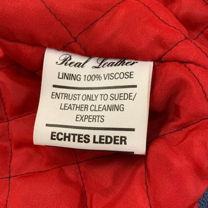 中古◆666 トリプルシックス ダブルライダース イングランド製 初期 ヴィンテージ 死神タグ ターコイズブルー サイズ34 TRIPLE SIX 【AFA6】