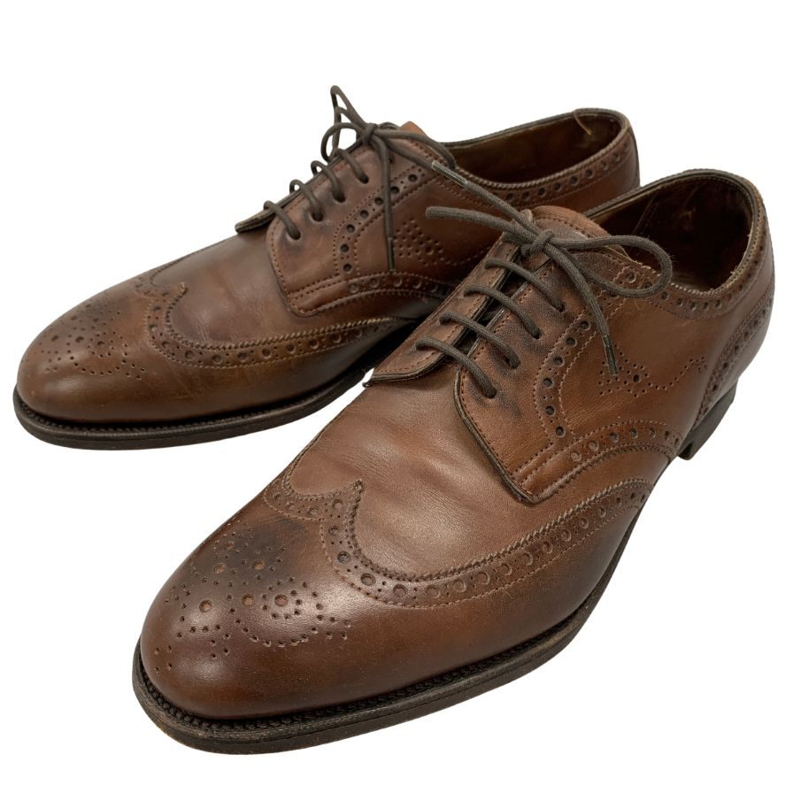 エドワードグリーン ウィングチップ カーフ ブラウン UK5.5 EDWARD GREEN ビジネスシューズ 約24.0cm【LA】【中古】