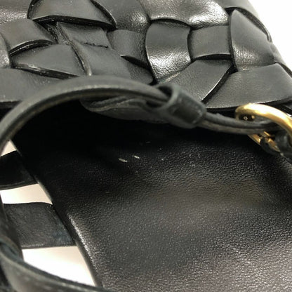 プラダ 編み込みサンダル 1S207M レディース サイズ36.5 ブラック PRADA 約23.0cm【AFC29】