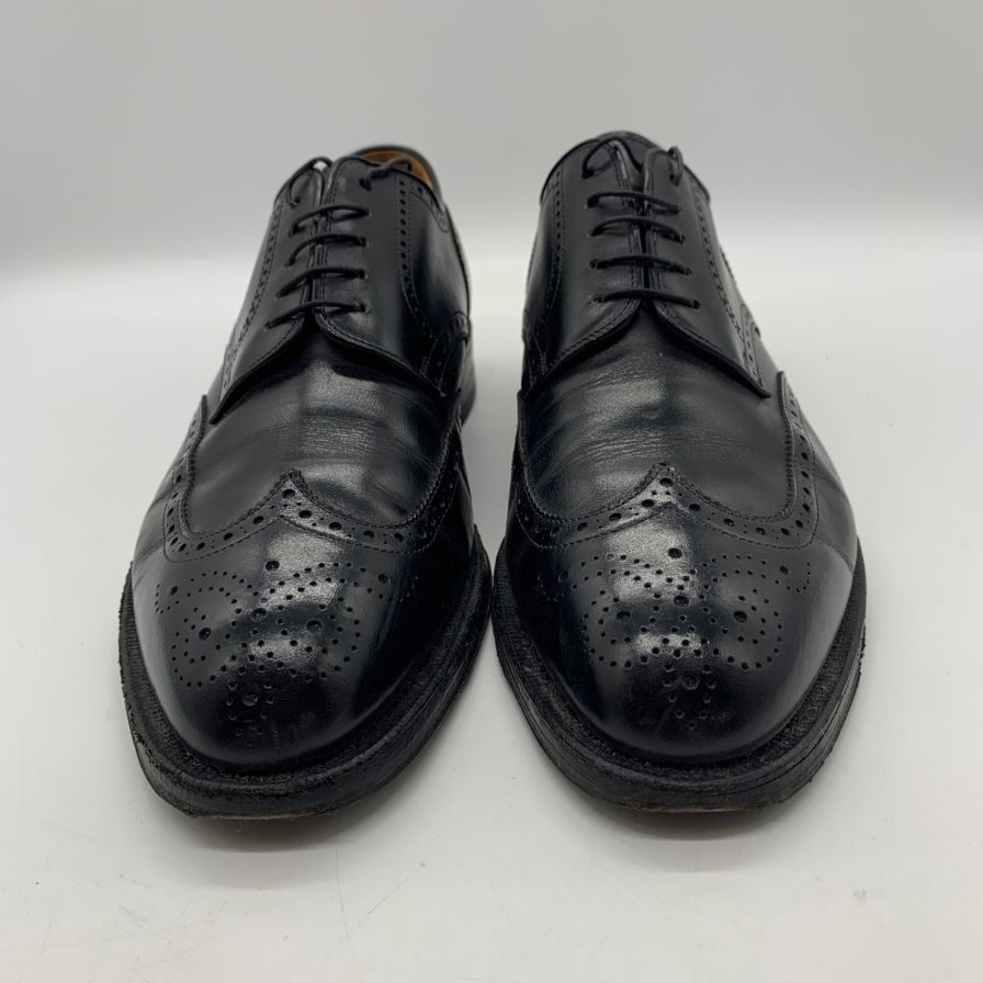 ジョンストン＆マーフィー レザーシューズ ウィングチップ ブラック メンズ サイズ8 Johnston&Murphy 約26.0cm【YB6】
