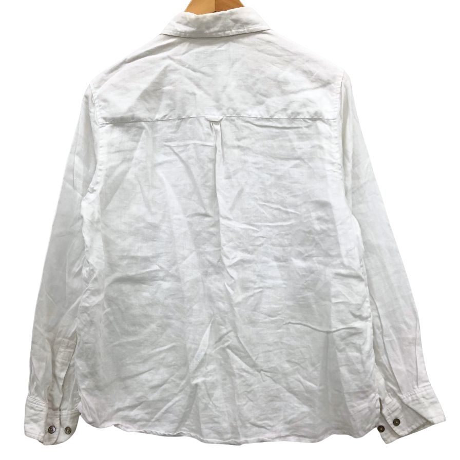 中古◆エディーバウアー リネンシャツ ホワイト サイズPM レディース 麻 長袖シャツ Eddie Bauer 【AFB15】
