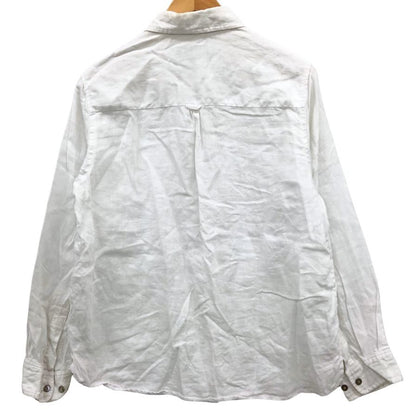 中古◆エディーバウアー リネンシャツ ホワイト サイズPM レディース 麻 長袖シャツ Eddie Bauer 【AFB15】
