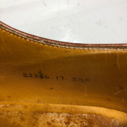 グレンソン レザーシューズ ストレートチップ 22346 カーフ ブラウン  サイズUK5.5F GRENSON 約24.0cm【AFC44-2】