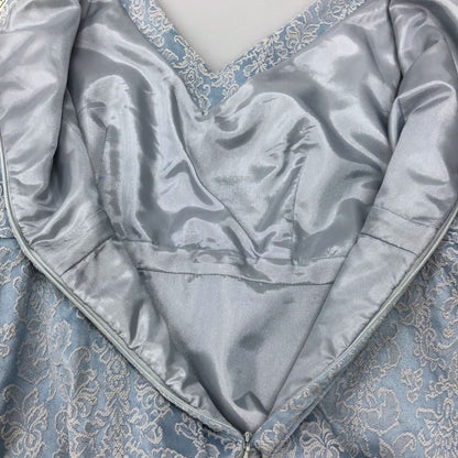 美品◆グレースコンチネンタル ノースリーブワンピース ビジュー装飾 レースデザイン ブルー レディース サイズ36 GRACE CONTINENTAL 【AFB47】