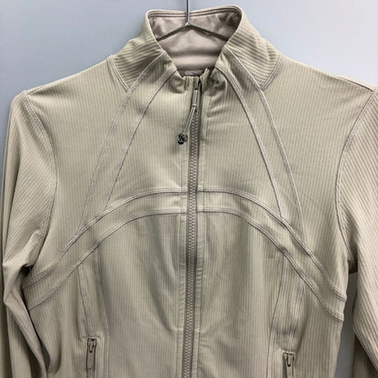 美品◆ルルレモン 長袖トップス ジップアップ ベージュ レディース lululemon 【AFB16】