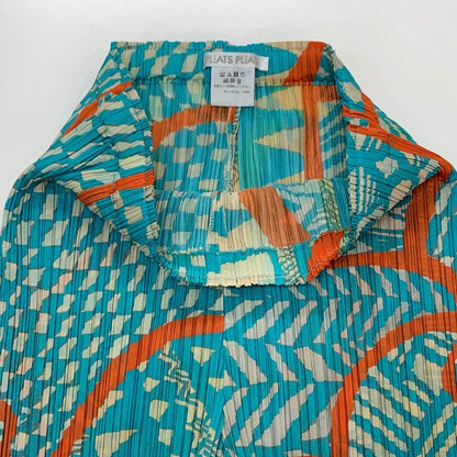 プリーツプリーズ イッセイミヤケ ストレッチパンツ PP13-JF633 レディースサイズ4 総柄  PLEATS PLEASE ISSEY MIYAKE MADE IN JAPA 【AFB35】