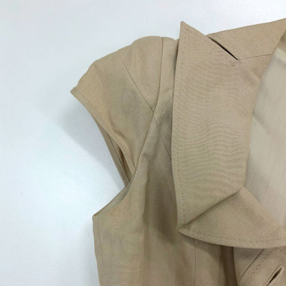 美品◆フォクシー  ワンピース シルク ブレンド プルオーバー 膝丈 フレア 半袖 22181 ベージュ レディース サイズ40 FOXEY 【AFB23】