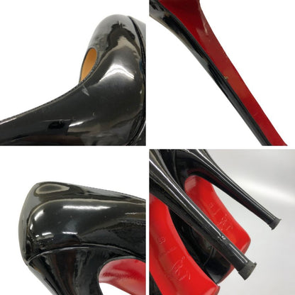 ルブタン ラウンドトゥ ハイヒール パテントレザー ブラック サイズ35 Christian Louboutin 約21.5cm【AFD1】