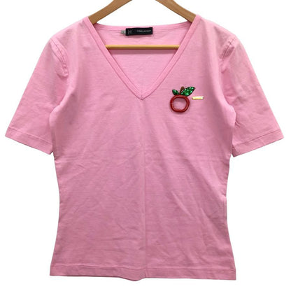 極美品◆ディースクエアード2 Tシャツ アップルモチーフ レディース サイズL ピンク DSQUARED2 【AFB44】