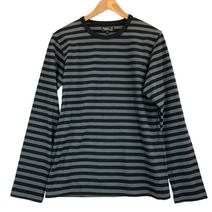 極美品◆アニエスベー オム 長袖Tシャツ ボーダー メンズ サイズ1 agnès b. HOMME 【AFB4】