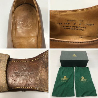 クロケット&ジョーンズ オックスフォードシューズ エッジウェア メダリオン 348ラスト ブラウン サイズUK8E CROCKETT&JONES EDGWARE  約26.5cm【LA】【中古】
