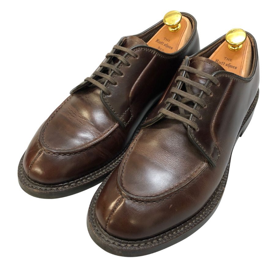 ラッドシューズ レザシューズ Vチップ 7052 メンズ サイズ7.5 ブラウン系 Rutt shoes 約25.5cm【AFD12】