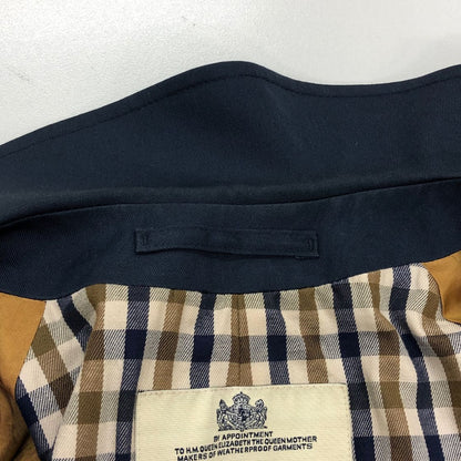 美品◆アクアスキュータム バルカラーコート  イングランド製 メンズ  ネイビー サイズ表記無し Aquascutum 【AFB2】