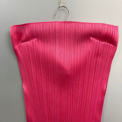 美品◆プリーツプリーズ イッセイミヤケ ハイネック ノースリーブ PP33JK111 ピンク サイズ3 PLEATS PLEASE 【AFB26】