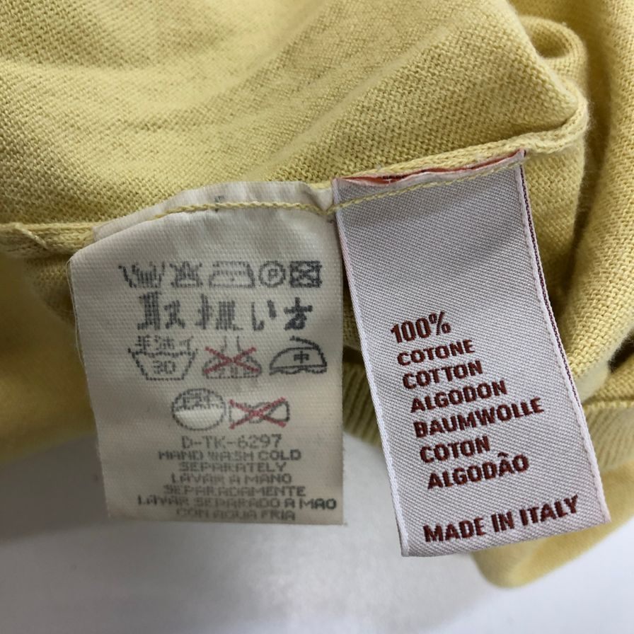 美品◆エルメネジルドゼニア ニットポロシャツ コットン イエロー サイズM/50 Ermenegildo Zegna 【AFB12】