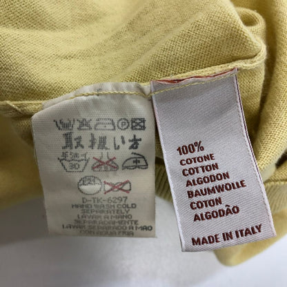 美品◆エルメネジルドゼニア ニットポロシャツ コットン イエロー サイズM/50 Ermenegildo Zegna 【AFB12】