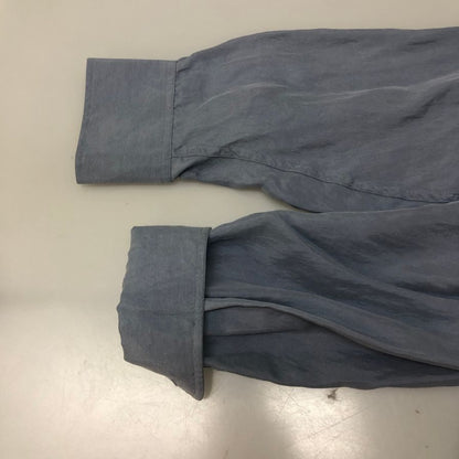 中古◆イブサンローラン プールオム シルクシャツ ブルー 90s メンズ サイズ4 YVES SAINT LAURENT POUR HOMME 【AFB35】