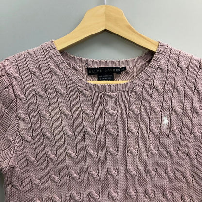 美品◆ラルフローレン ケーブルニット レディース ラベンダー サイズS Ralph Lauren 【AFB2】