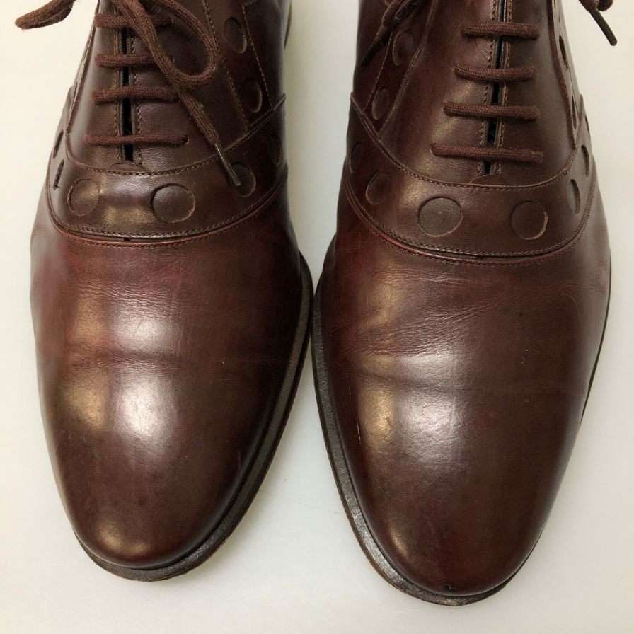 チェザレパチョッティ レザーシューズ 飾り穴 7901 メンズ サイズ6.5 ブラウン系 CESARE PACIOTTI 約25.5cm【AFC44-2】