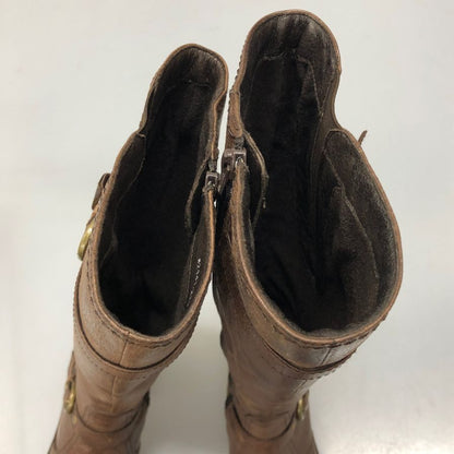 モードカオリ ロングブーツ レザー サイドジップ ブラウン レディース サイズ 23cm MODE KAORI 約23.0cm【AFI30】