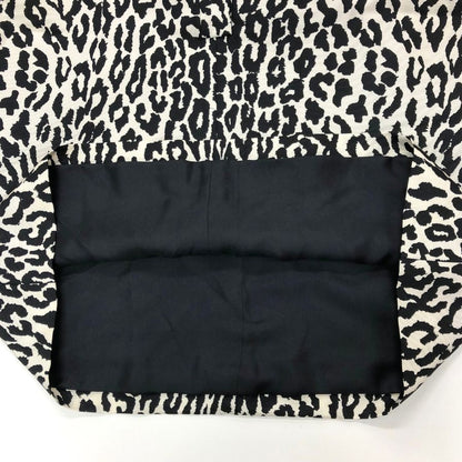 美品◆サンローランパリ 15SS ノースリーブ アニマル柄 ワンピース レディース サイズ38 ブラック  SAINT LAURENT PARIS 【AFB1】