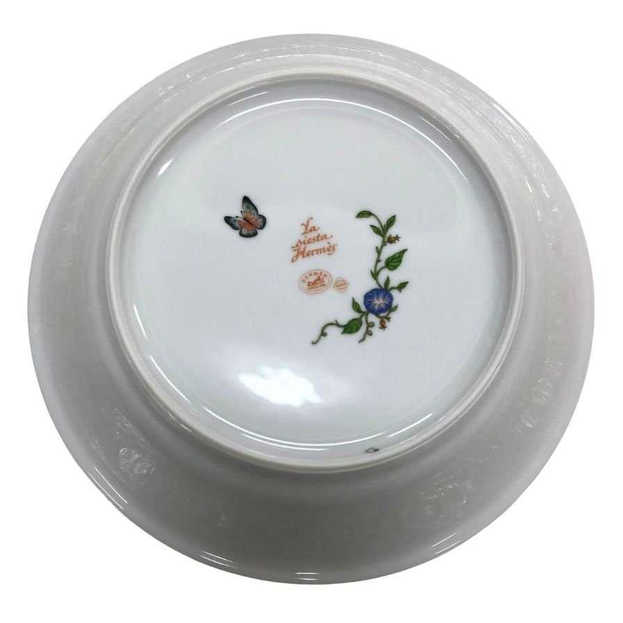 エルメス シエスタ ディーププレート 花柄 総柄 約19.5㎝ HERMES【AFI28】【中古】