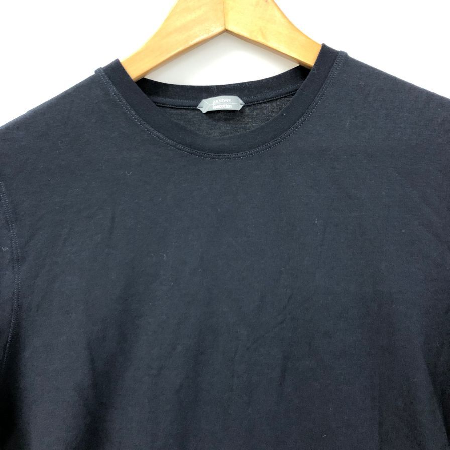 美品◆ザノーネ アイスコットン クルーネック Tシャツ メンズ サイズ 46 ブラック ZANONE 【AFB38】