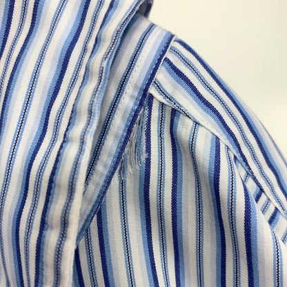 中古◆ラルフローレン 90S ストライプシャツ ブルー系 メンズ サイズL RALPH LAUREN 【AFB10】