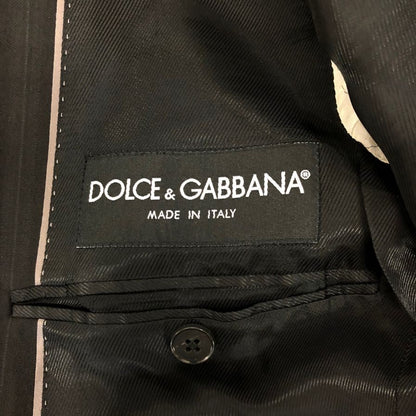 ドルチェ＆ガッバーナ MARTINI 2B ジャケット スーツ ダークストライプ メンズ サイズ46 ブラック DOLCE&GABBANA【AFA1】