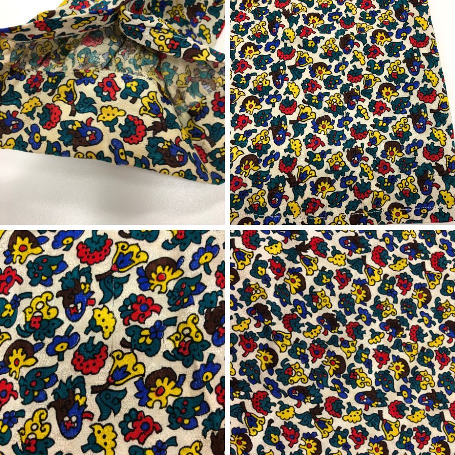 美品◆イヴ サンローラン ブラウス 総柄 シルク デザイン 長袖 カットソー マルチカラー レディース サイズ34 YVES SAINT LAURENT 【AFB6】