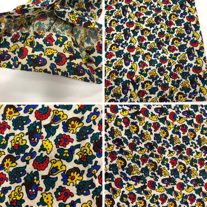美品◆イヴ サンローラン ブラウス 総柄 シルク デザイン 長袖 カットソー マルチカラー レディース サイズ34 YVES SAINT LAURENT 【AFB6】