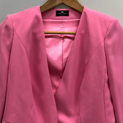 美品◆エリザベッタ フランキ ノーカラーコート ダブルブレスト ピンク サイズ40 ELISABETTA FRANCHI 【AFB14】